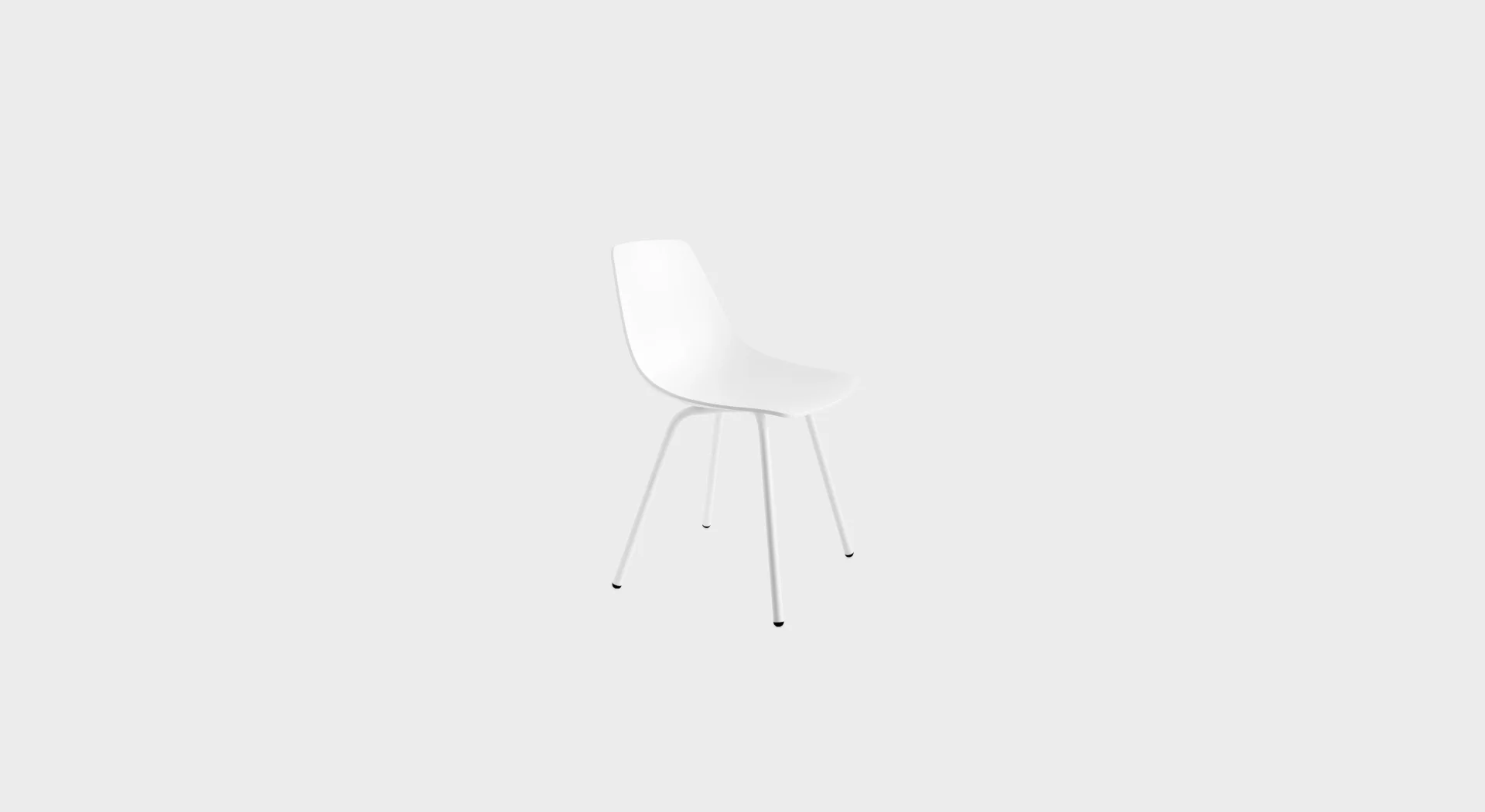 Lapalma Miunn S161 chair with four-legged base in matte chrome or powder-coated steel, featuring a 3D-molded plywood seat shell in various finishes.