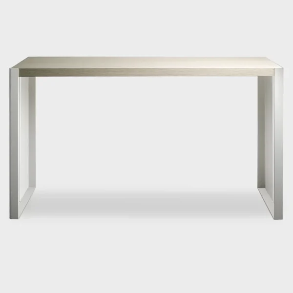 Tall minimalist high table with slim metal legs by Lapalma.