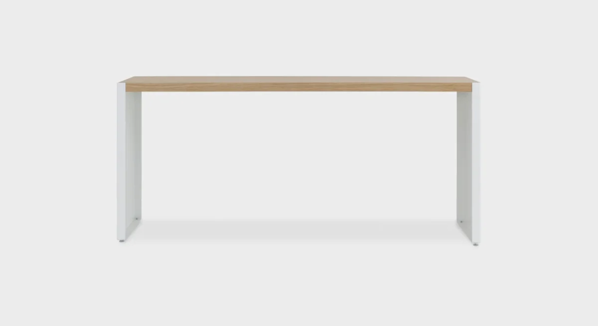 Lapalma Brio H110 high table with minimalist design, matte chrome or powder-coated base, and customizable top finishes.