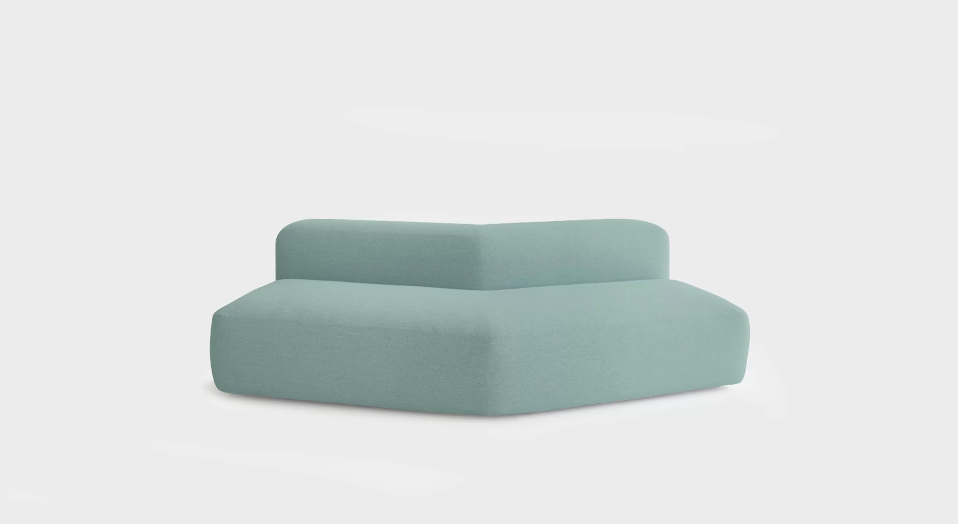 Lapalma ADD V-Shape modular corner sofa with powder-coated die-cast aluminum frame, elastic webbed support, and upholstered cushions in fire-retardant foam with removable fabric covers.