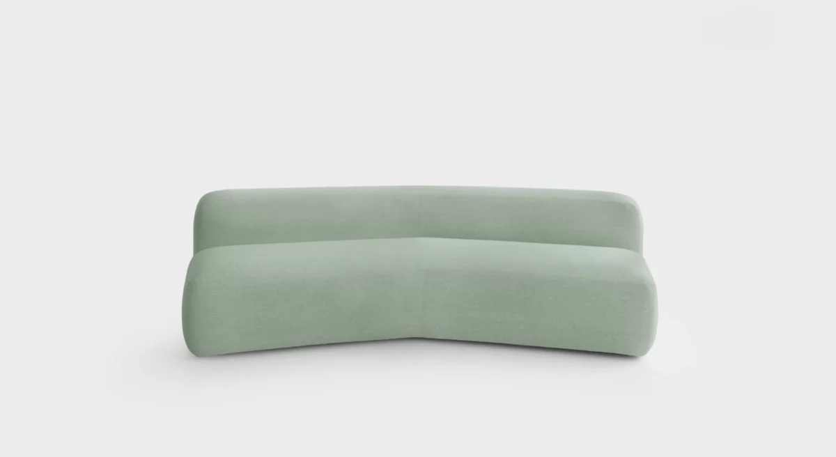 Lapalma ADD V-Shape modular corner sofa with powder-coated die-cast aluminum frame, elastic webbed support, and upholstered cushions in fire-retardant foam with removable fabric covers.