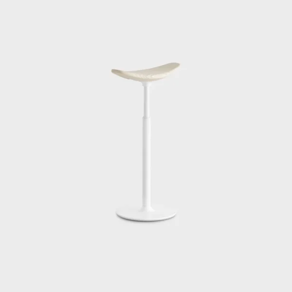 Lapalma RYO S172 H61–73 height-adjustable stool with tilting base, solid ashwood seat, and powder-coated metal column, designed by Enzo Berti.