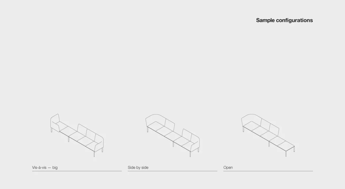 Minimalist bench with slim metal legs and wood seat by Lapalma.