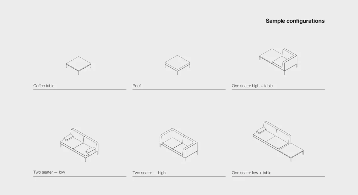 3-Seater Modular Sofa by Lapalma with a sleek, modern design.