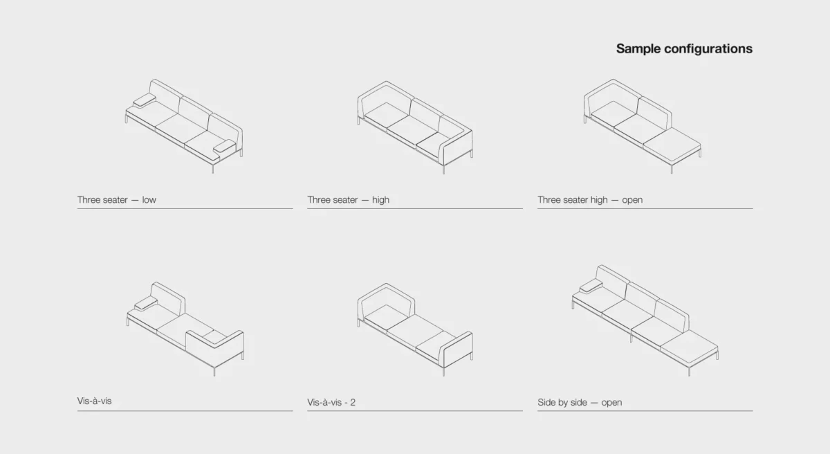 3-Seater Modular Sofa by Lapalma with a sleek, modern design.