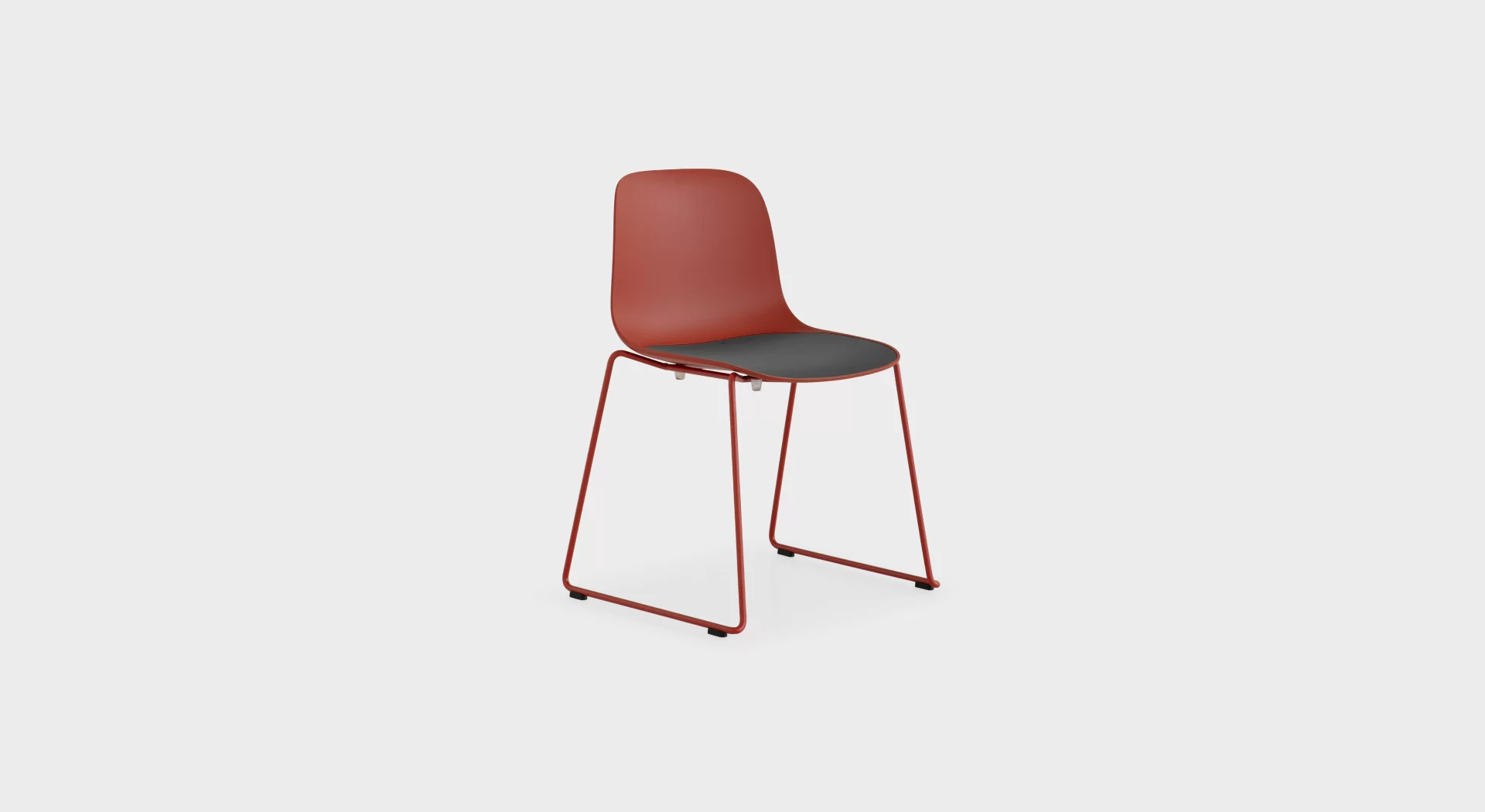 Lapalma Seela ES310 outdoor chair with stackable sled base, polypropylene shell, and replaceable seat pad, designed by Antti Kotilainen.