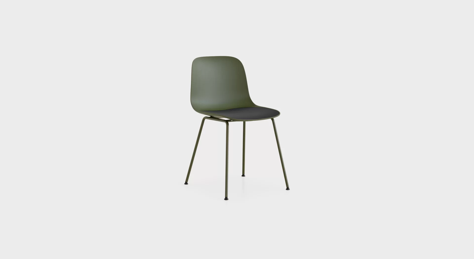 Lapalma Seela ES312 outdoor chair with four-legged stainless steel frame and polypropylene shell, designed by Antti Kotilainen.
