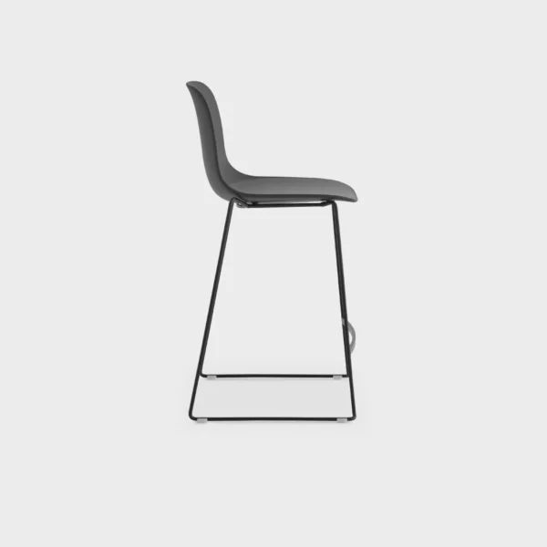 Modern ES320 stool silhouette: curved seat and back, slender frame, perfect for outdoor bar settings