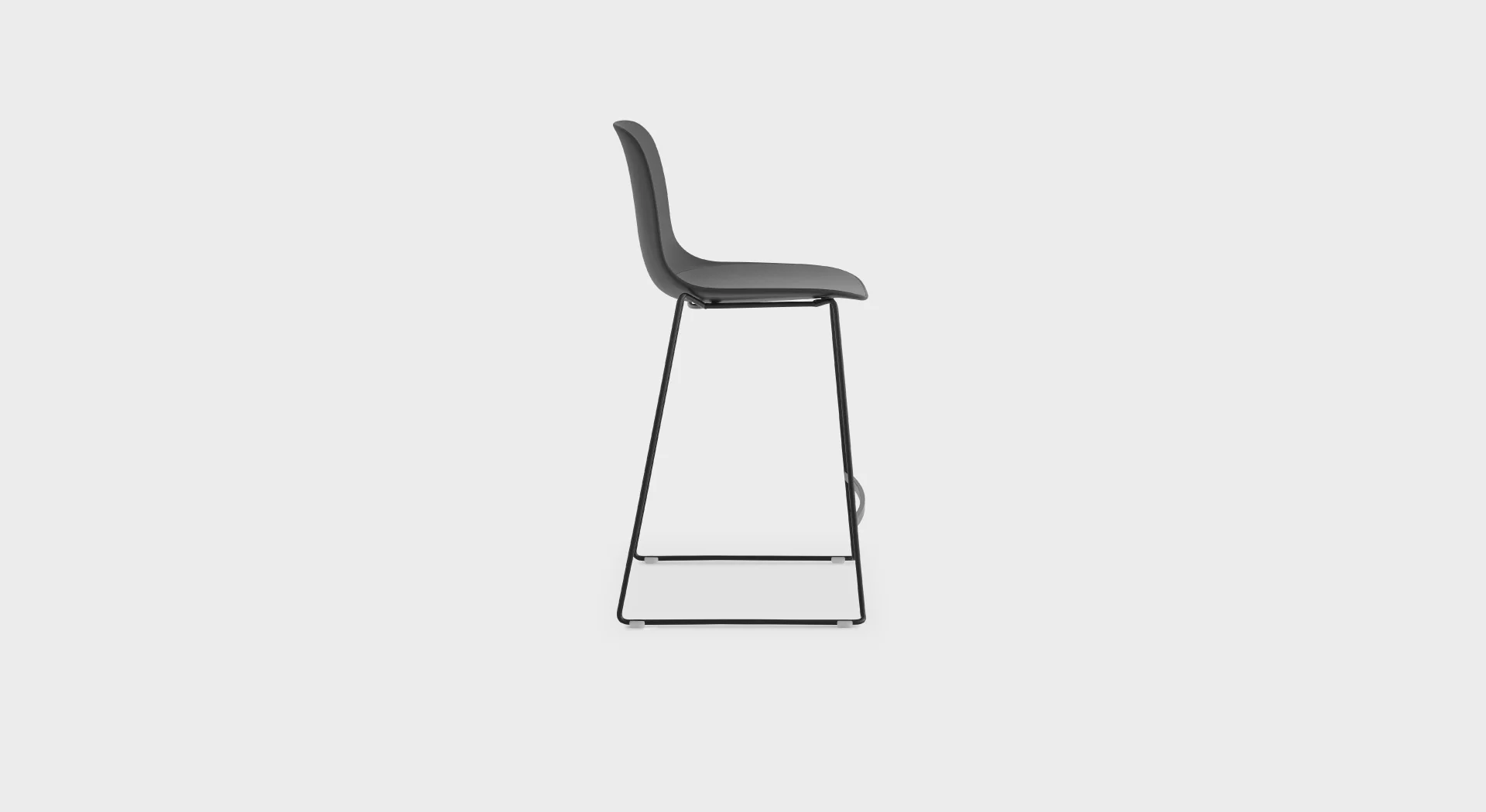 Modern ES320 stool silhouette: curved seat and back, slender frame, perfect for outdoor bar settings