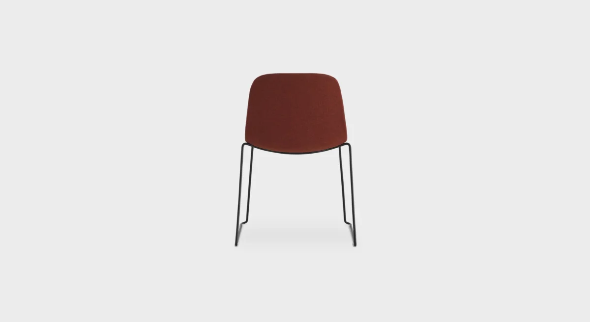 Lapalma Seela S310 chair with sled base, featuring a polypropylene shell and integrated wooden seat insert.
