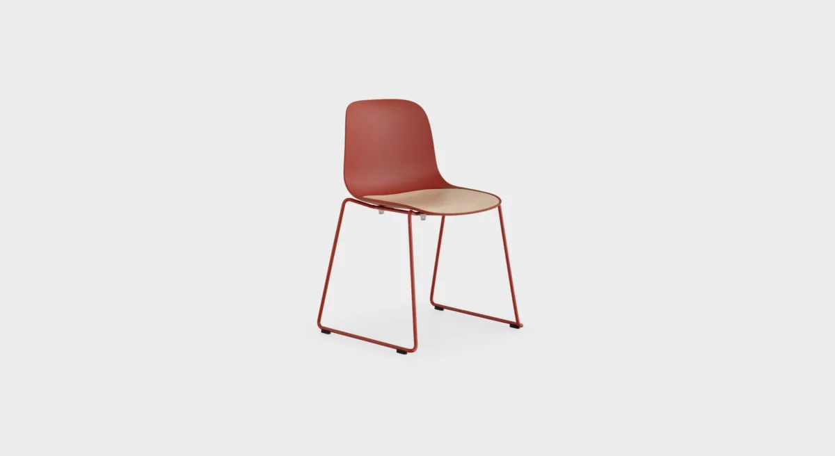 Lapalma Seela S310 chair with powder-coated steel sled frame, designed for comfort and style.