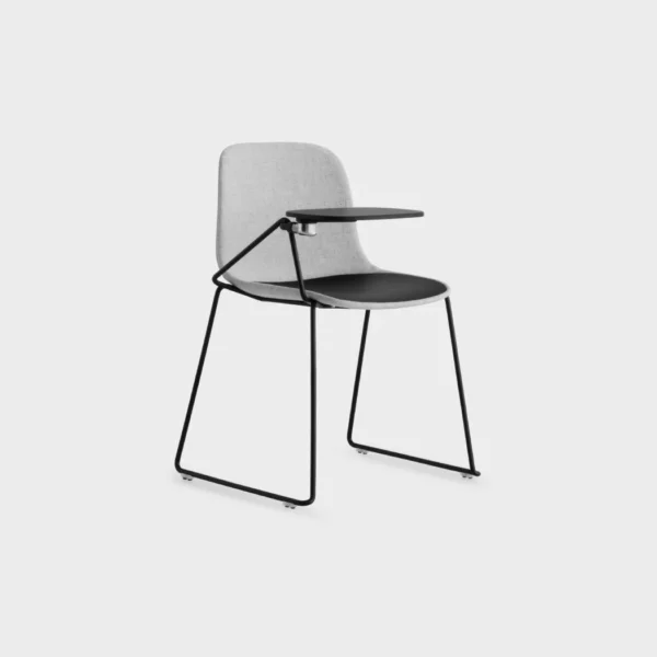 Compact bar stool with round seat and minimalist metal frame by Lapalma.