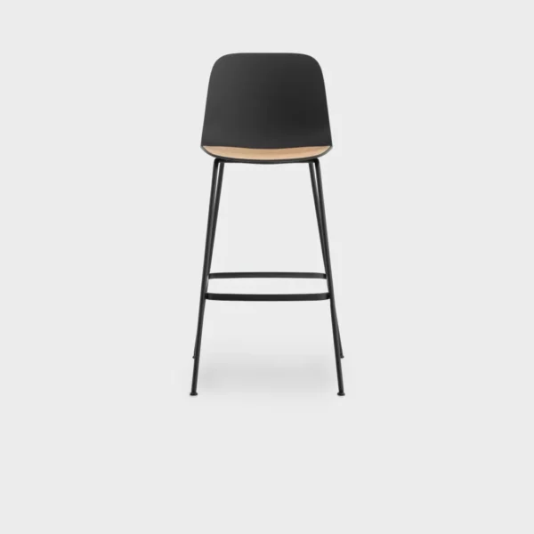 Seela S323 H75 bar stool by Lapalma with polypropylene shell and matte chromed steel frame, offering modern design and durability for contemporary spaces.
