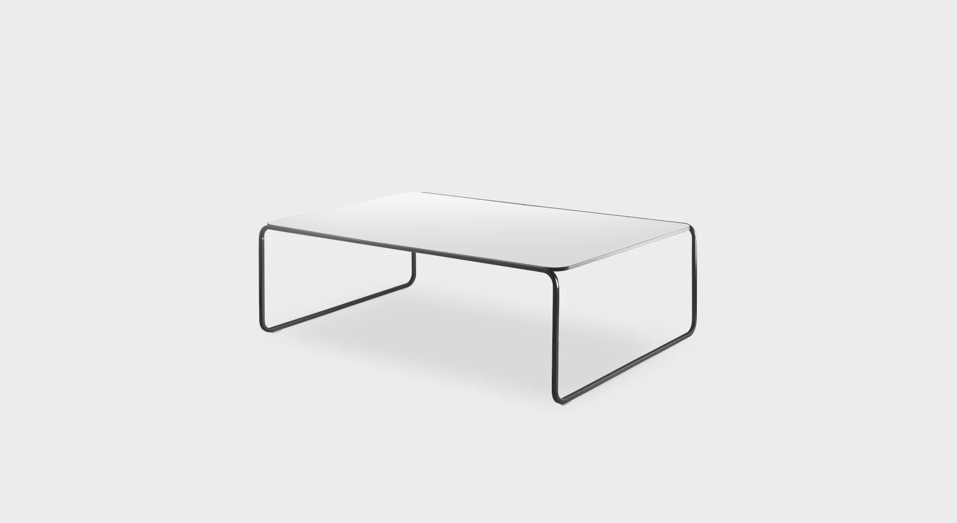 “Contemporary T56 rectangular coffee table by Lapalma in matte black metal and light oak top, ideal for living rooms.”