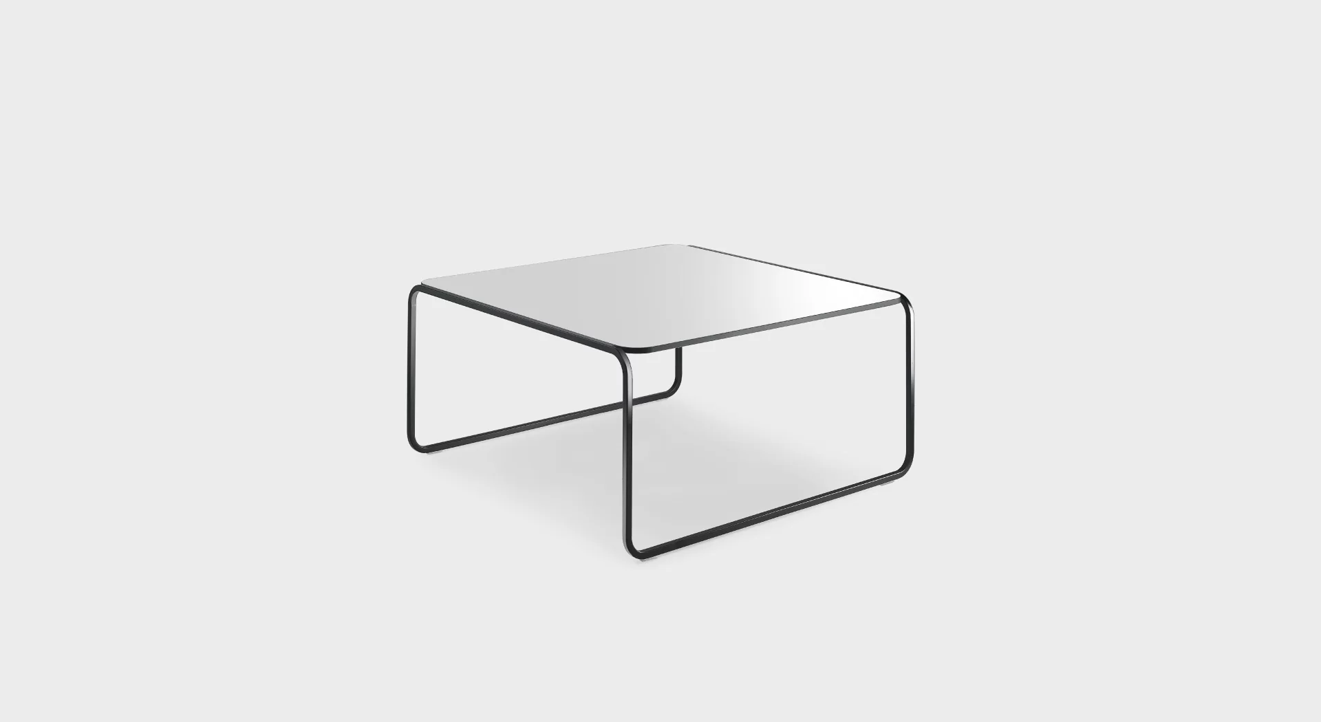 “Contemporary T57 70×70 H34 coffee table by Lapalma in matte black metal with a natural wood surface, ideal for lounge areas.”
