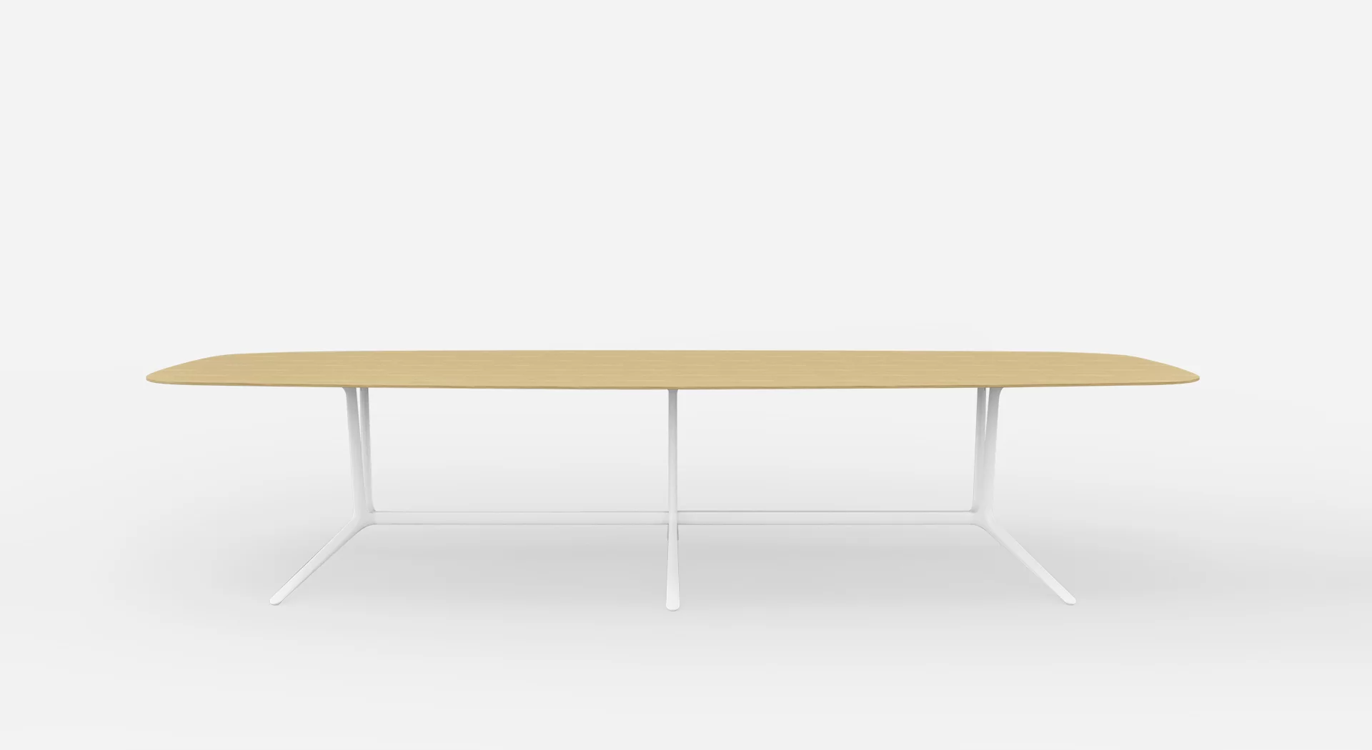 Lapalma Trail T387 rectangular table with die-cast aluminum base and powder-coated finish, featuring a marble or MDF top with lacquered edges.