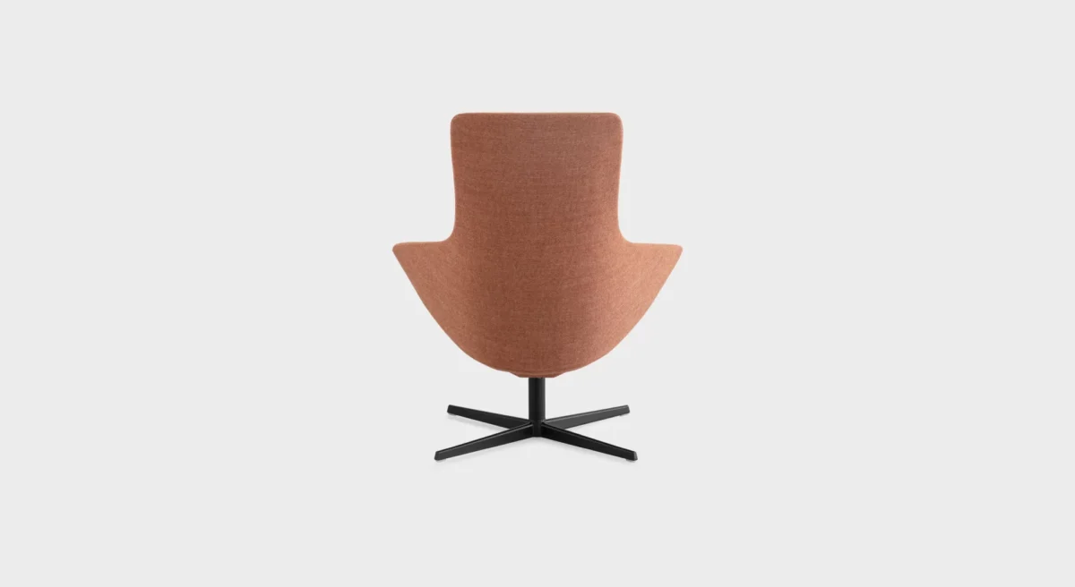 “Lapalma S570 armchair with soft-leather upholstery and black ash wood legs, placed in a cozy reading nook.”