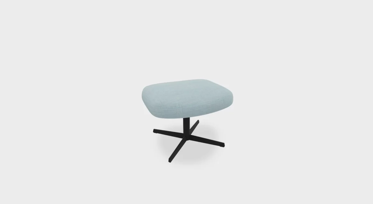 “Lapalma S286 footstool upholstered in soft wool fabric, positioned in front of a matching Wing Tip lounge chair in a minimalist living room.”