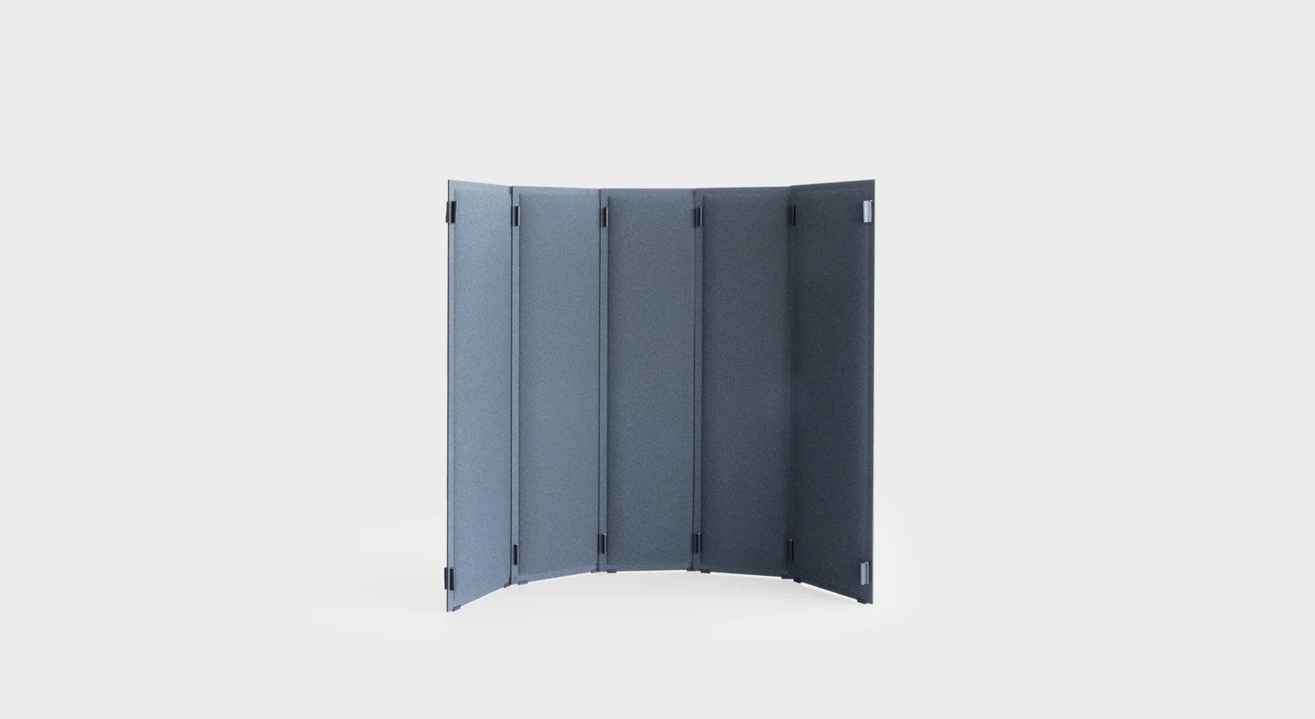 Lapalma WOD Fabric H140 modular space divider with fabric-covered panels, leather hinges, and wood inserts, designed by Raffaella Mangiarotti.