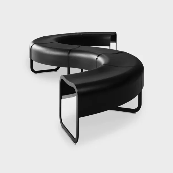 Lapalma PLUS S-Shape modular lounge seating system with curved elements, fire-retardant foam cushions, and removable fabric covers, designed by Francesco Rota.