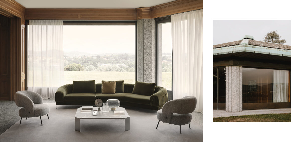 Crumble Italian sofa with soft, relaxed design by Nicoline