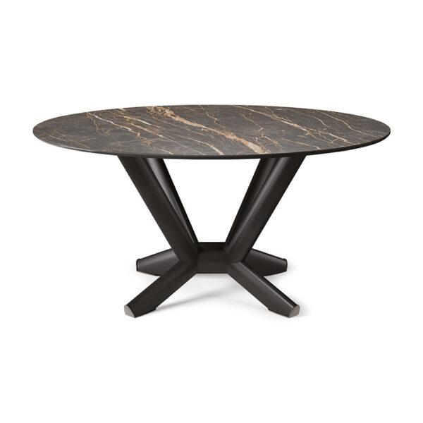 “Top view of PLANER Keramik Round by Cattelan Italia – luxury round tabletop in high-end ceramic with architectural design base”
