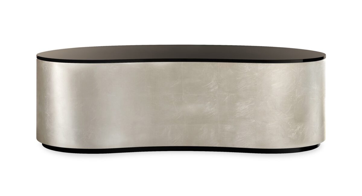 Front view of the Adele Cocktail Table showcasing its minimalist design and sturdy base.