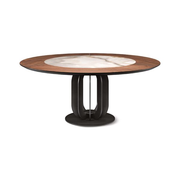 “SOHO Ker-Wood by Cattelan Italia – luxury Italian dining table with hybrid ceramic-wood top and sculptural metal base”