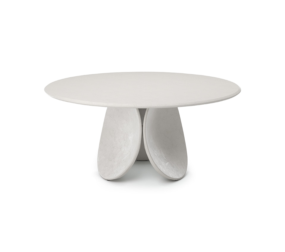 “MAXIM Argile by Cattelan Italia – contemporary round dining table with handcrafted clay-effect top and sculptural metal base”