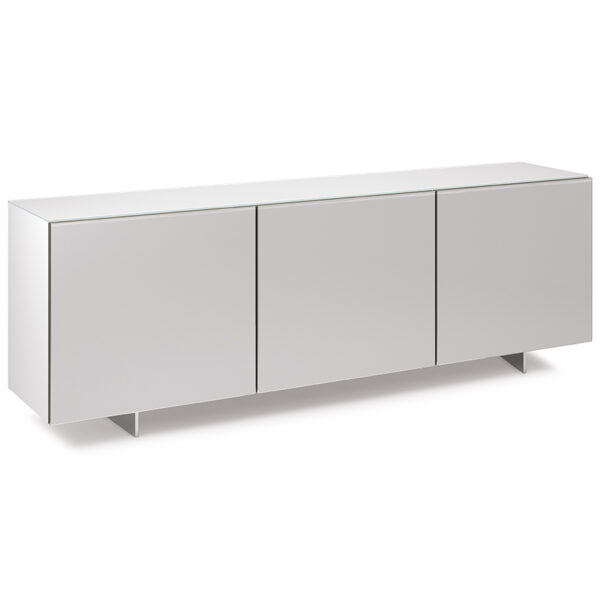 “Luxury FOCUS sideboard by Cattelan Italia – contemporary design with transparent curved glass and refined detailing”