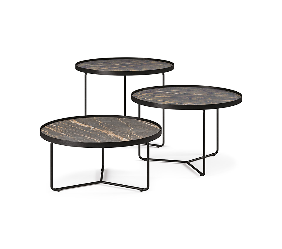 “BILLY Keramik by Cattelan Italia – modern Italian side table with round ceramic top and lacquered steel base”