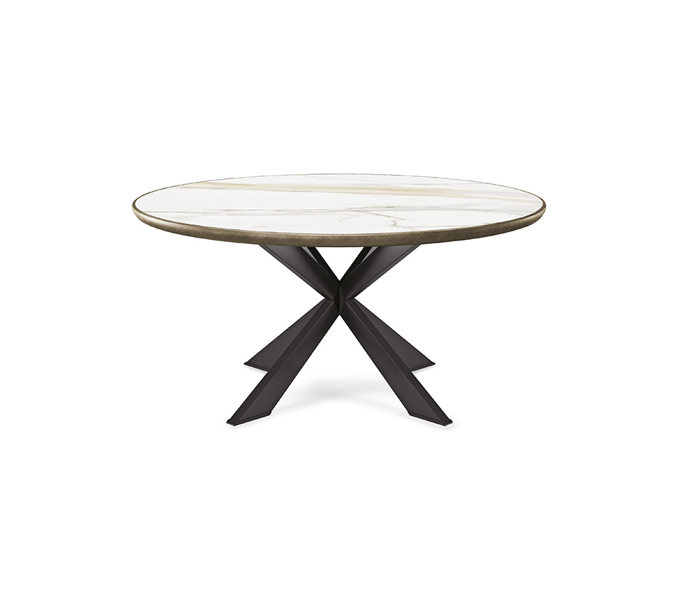 “SPYDER Keramik Premium Round by Cattelan Italia – luxury round dining table with high-end ceramic top and sculptural X-shaped base”