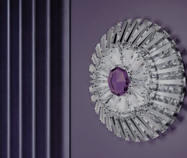 Modern wall fixture with sparkling Diamante crystal elements