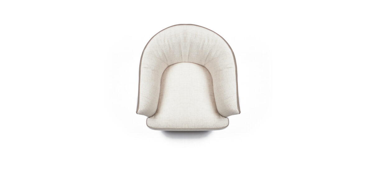 Diga Swivel armchair by Nicoline Italia featuring a 360° rotating base and elegant design, ideal for contemporary spaces in Birmingham, Michigan.