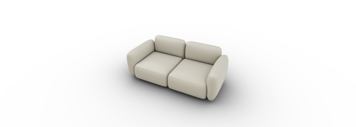 Ginza sofa by Calligaris featuring organic, rounded shapes and plush upholstery for a cozy, retro-inspired look.