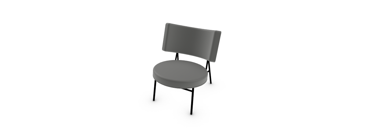 A contemporary Calligaris COCO dining chair with a padded seat and a gently flared backrest, upholstered in [specify material/color, e.g., "dark grey fabric"] and supported by sleek [specify leg material, e.g., "wooden" or "metal"] legs.