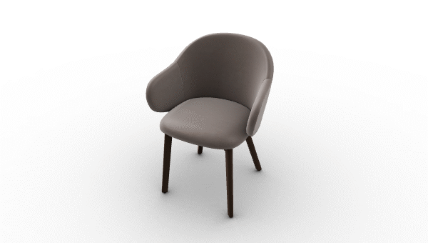 HOLLY FAB chair by Calligaris with fabric upholstery and rounded, wraparound backrest.