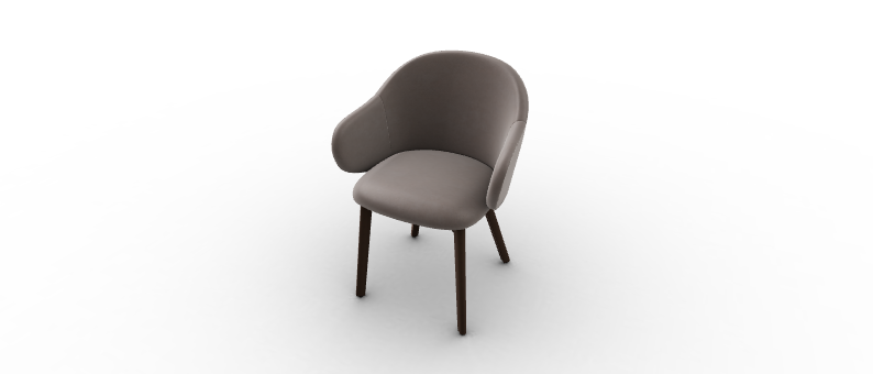 HOLLY FAB chair by Calligaris with fabric upholstery and rounded, wraparound backrest.