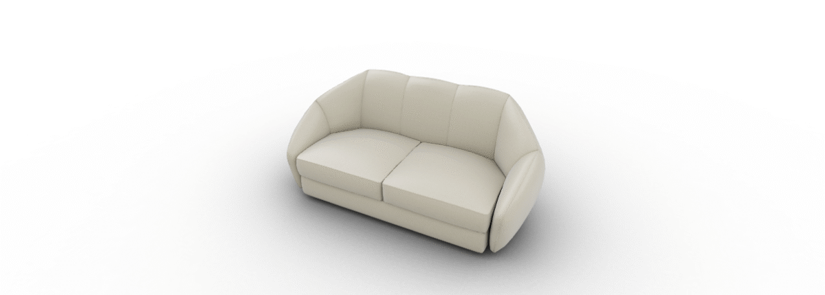 Landa by Calligaris modular sofa in light gray fabric with adjustable backrests and slim black legs in a modern living room