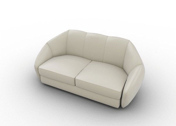 Landa by Calligaris modular sofa in light gray fabric with adjustable backrests and slim black legs in a modern living room