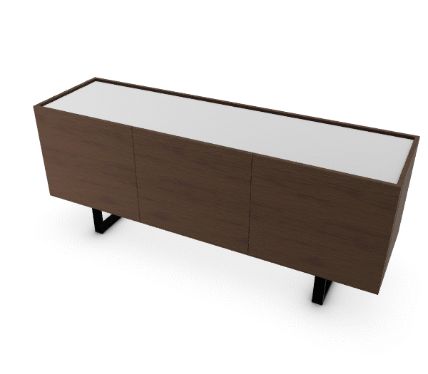 Calligaris HORIZON sideboard, featuring a sleek, low-profile design with multiple compartments and drawers, emphasizing horizontal lines for a spacious feel.