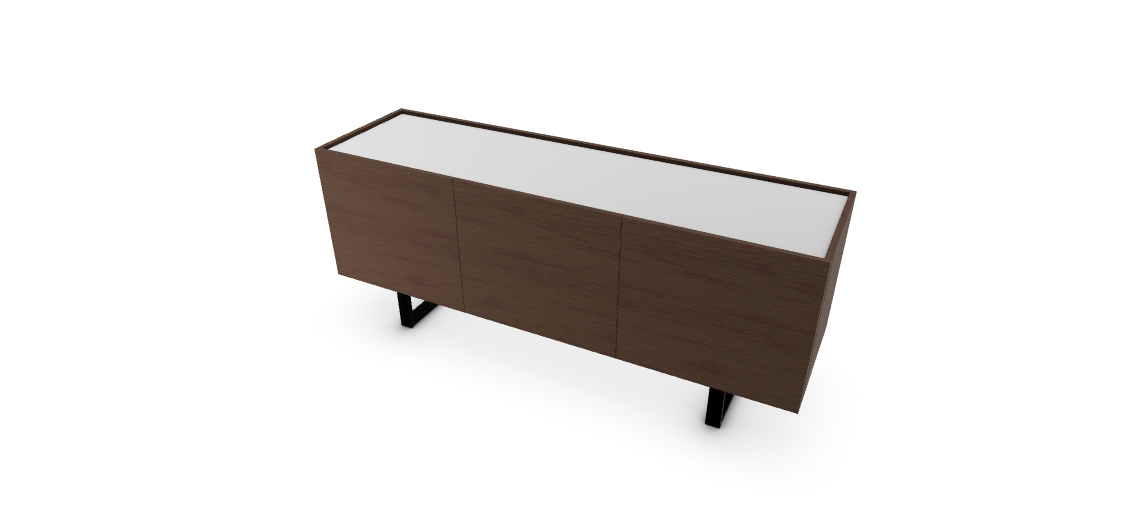 Calligaris HORIZON sideboard, featuring a sleek, low-profile design with multiple compartments and drawers, emphasizing horizontal lines for a spacious feel.