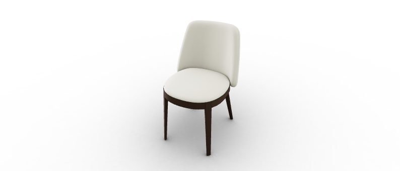 "ADELE chair by Calligaris featuring an upholstered beige seat and backrest with slim black metal legs."