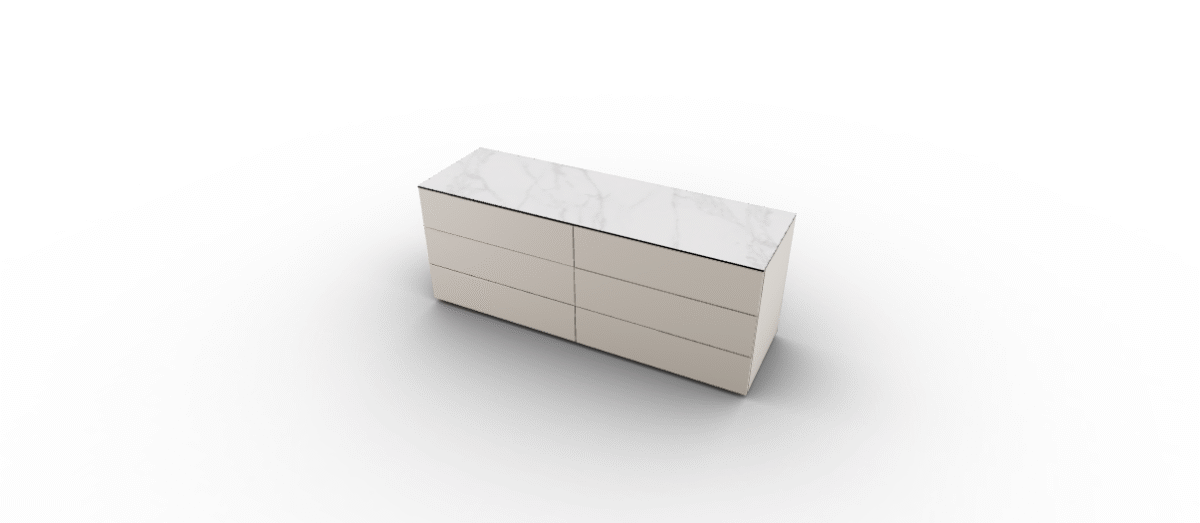 UNIVERSAL bedside table by Calligaris with marble-effect ceramic top and matte hemp lacquered finish, perfect for modern interiors in Royal Oak, Michigan.