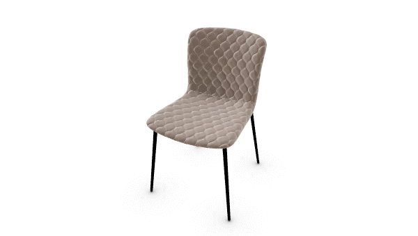 LOVE chair by Calligaris with rounded backrest and soft upholstered seat.