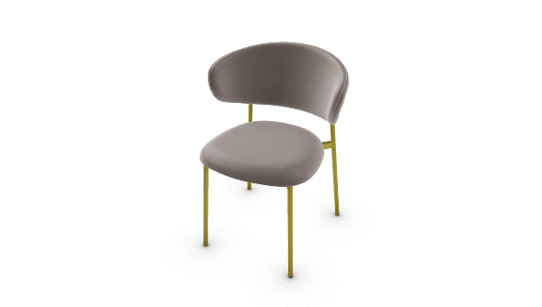 OLEANDER chair by Calligaris with slim metal legs and upholstered seat.