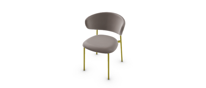OLEANDER chair by Calligaris with slim metal legs and upholstered seat.