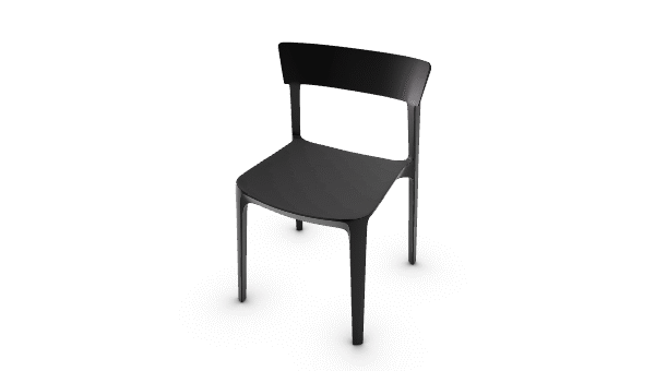 SKIN chair by Calligaris with sleek, molded seat and slim metal legs.