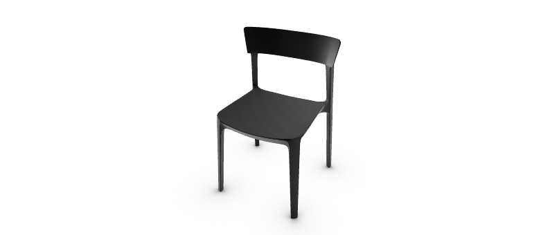 SKIN chair by Calligaris with sleek, molded seat and slim metal legs.