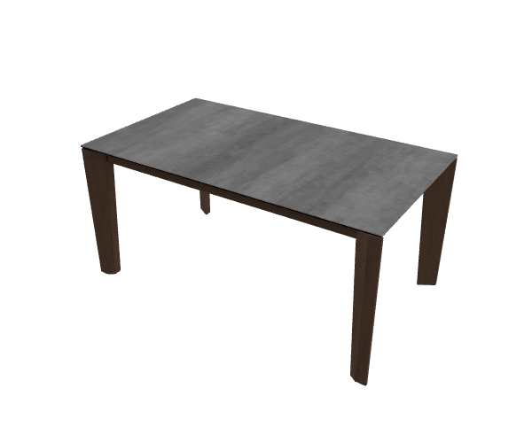 "APIAN by Calligaris - modern dining chair with curved wooden backrest and upholstered seat in light fabric."